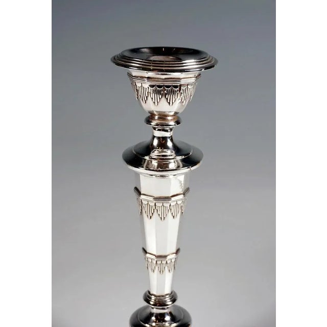 Art Nouveau Viennese Silver Candleholders by Rudolf Steiner, 1900s, Set of 2 For Sale - Image 3 of 8