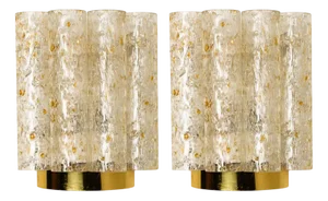 Speckled Tubes Wall Lights attributed to Doria Leuchten, 1960s, Set of 2