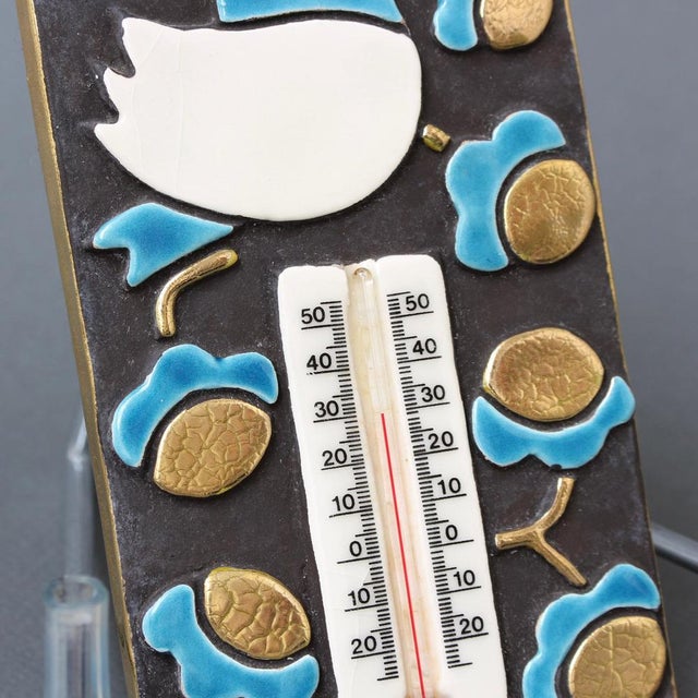 Vintage Ceramic Thermometer and Casing by Mithé Espelt, 1960s For Sale - Image 10 of 18