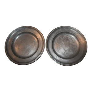 Pair of 18th Century Continental Pewter Chargers