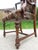 Antique Carved Wood Spanish Revival Arm Throne Chair W/ Leopard Tiger Jungle Cat Velvet Upholstery For Sale - Image 12 of 17