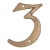 Reclaimed Cast Brass House Number 3 For Sale