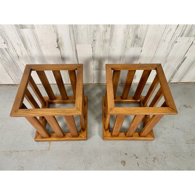 Walnut Slatted Side Tables For Sale - Image 4 of 10