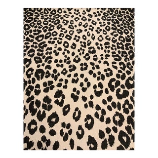Schumacher: Iconic Leopard Black and White Linen Leopard Print Designer Fabric - 3.5 Yards For Sale