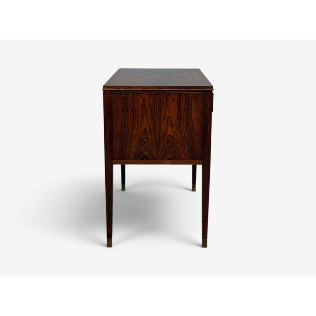 Danish Modern, Small Console or Cabinet, Rosewood, Brass, Denmark, 1950s For Sale - Image 12 of 14