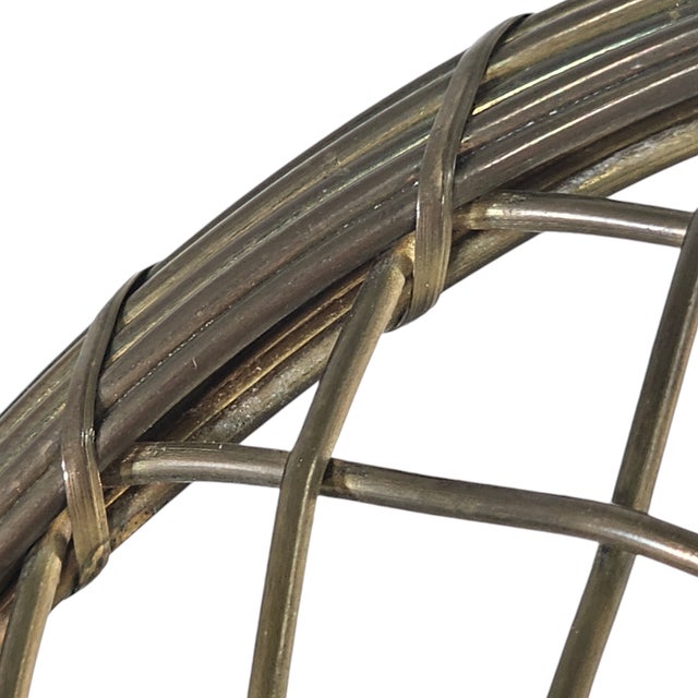 Gold Mid-Century Solid Brass Wire Basket by Gatco, Made in India, 10.375" For Sale - Image 8 of 11