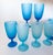 1960s Carlo Moretti Italy Satinato Frosted Blue Wine Water Glasses - Set of 7 For Sale In Dallas - Image 6 of 12