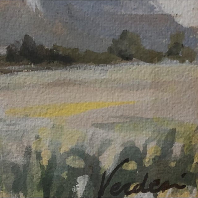 Modern Ettore Verdesi, Au pied du Salève, Watercolor on Paper, Framed For Sale - Image 3 of 9