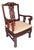 Vintage Chinoiserie Carved Horseshoe Armchair With Intricate Openwork Back For Sale