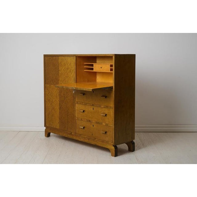 Swedish Grace Stained Birch Cabinet in the style of Axel Larsson, 1930s For Sale - Image 6 of 15