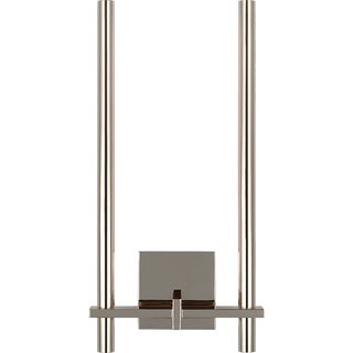Kelly Wearstler for Visual Comfort Signature Axis Medium Two Arm Sconce in Polished Nickel For Sale