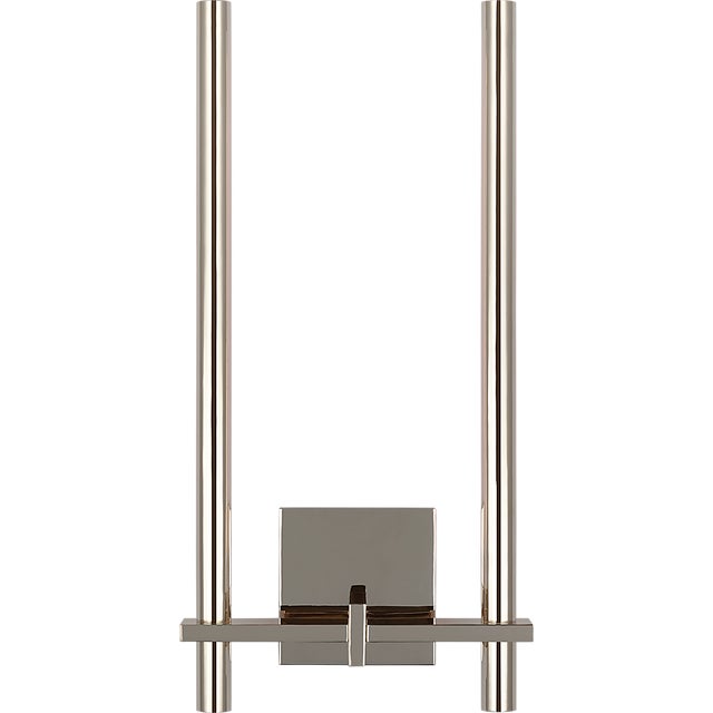 Kelly Wearstler for Visual Comfort Signature Axis Medium Two Arm Sconce in Polished Nickel For Sale