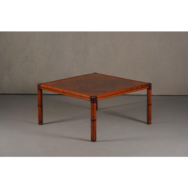 Vintage Square Dining Table in Burl Elm by Alberto Smania for Studio Smania Interni, Italy, 1960s For Sale - Image 3 of 9