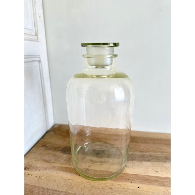 French Laboratory Glass Storage Jar with Fitted Glass Stopper, 1920s For Sale - Image 8 of 16