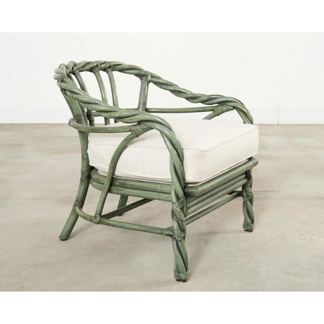 McGuire McGuire Organic Modern Twisted Rattan Lounge Chair For Sale - Image 4 of 18