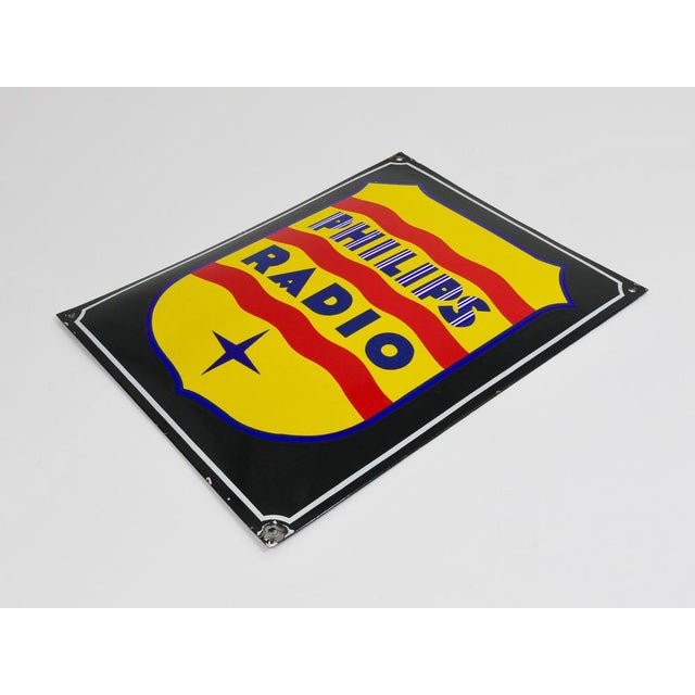 1930s Enamel Philips Radio Advertising Sign, 1930s For Sale - Image 5 of 18