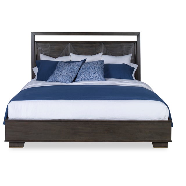 Contemporary Century Furniture Del-Ray King Sized Bed, Mink Grey Finish For Sale - Image 3 of 7