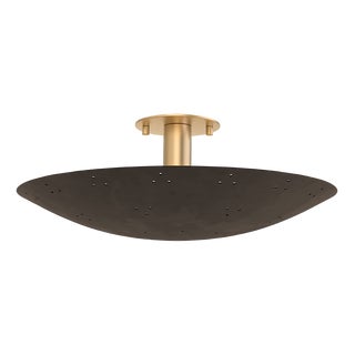 Hudson Valley Lighting Bern 18 in. 3 Light Flush Mount in Vintage Brass and Bronze Finish For Sale
