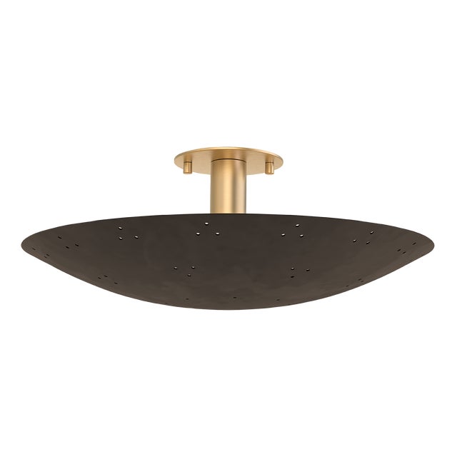 Hudson Valley Lighting Bern 18 in. 3 Light Flush Mount in Vintage Brass and Bronze Finish For Sale