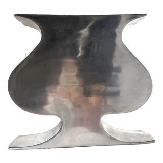 Vintage Cast Aluminum Vase, 1970s For Sale