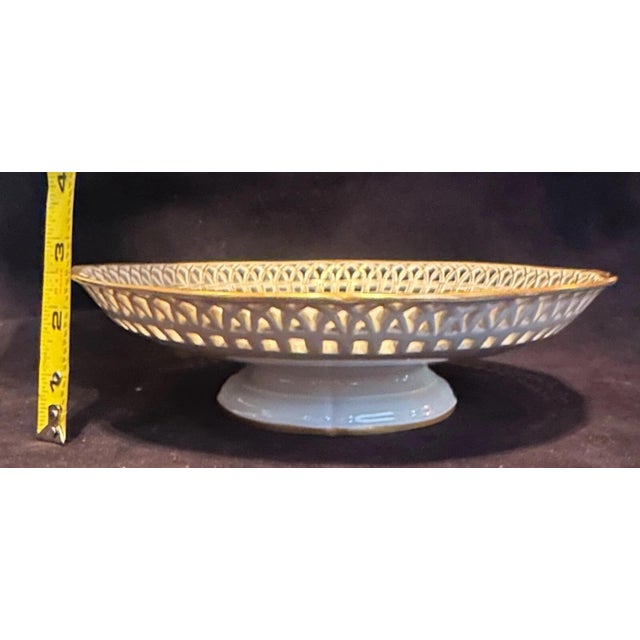 Victorian Early 20th Century KPM Compote with Hand Painted Floral Center For Sale - Image 3 of 11