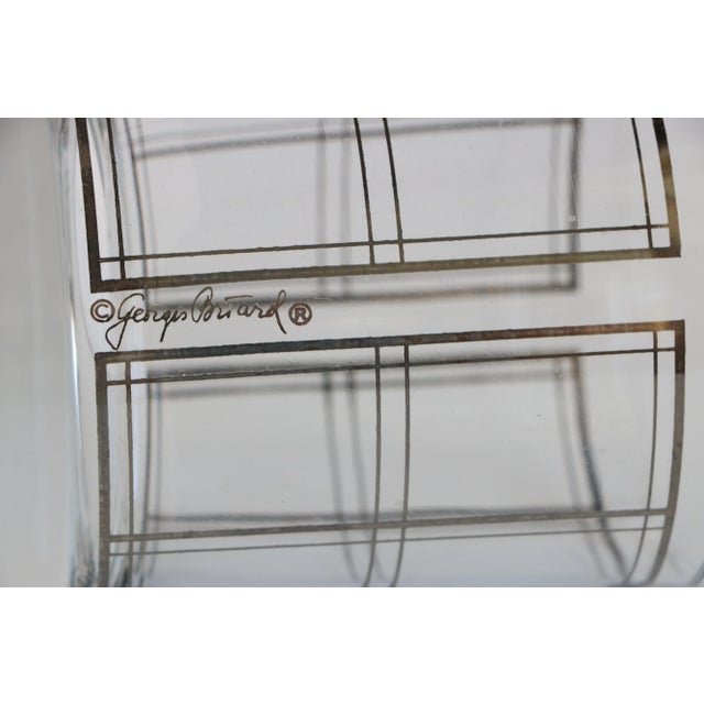Mid 20th Century Georges Briard Platinum Windowpane Double Old Fashion Glasses - Set of 8 For Sale - Image 5 of 8