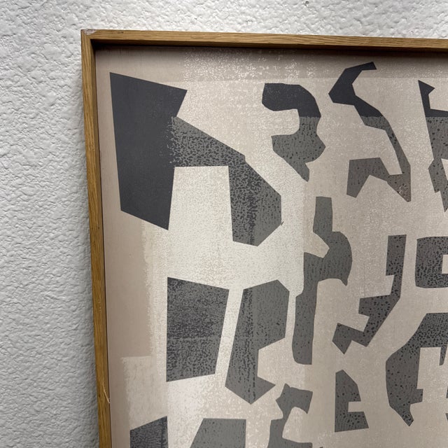 Coup d'Esprit for Four Hands Art Studio “Block Iii” Framed Wood Panel Art For Sale - Image 4 of 12