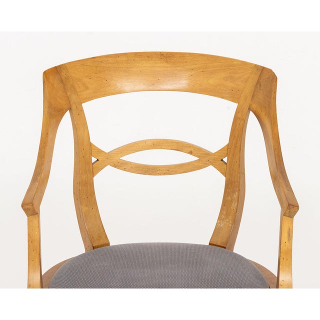 Biedermeier Biedermeier Style Fruitwood Armchairs, Pair For Sale - Image 3 of 5