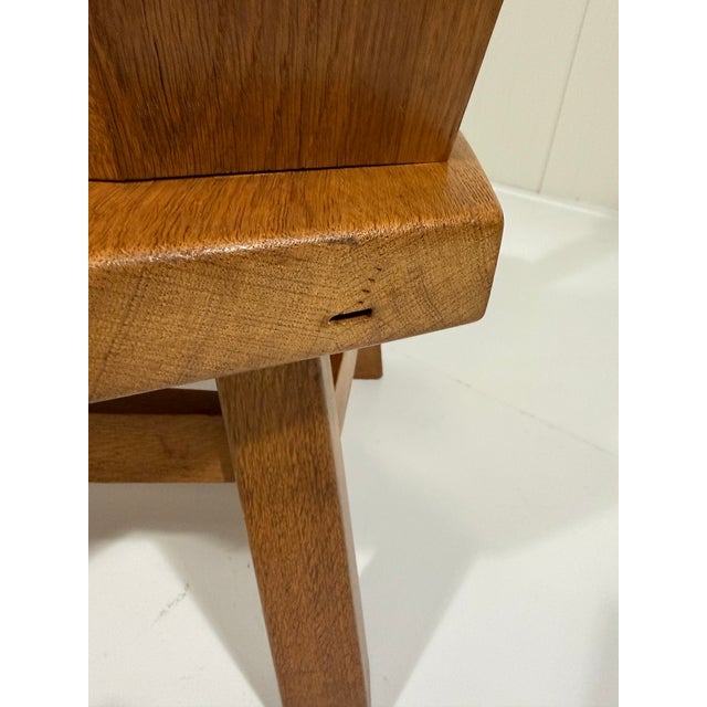 Brutalist Rustic Oak Armchair, 1960s For Sale - Image 16 of 18