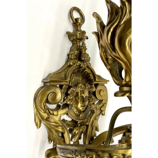 Masterpiece 19thc French Louis XV Massive Gilt Bronze Gas Converted Wall Sconce Signed by Maison E. Mottheau & Fils Paris. For Sale - Image 17 of 18