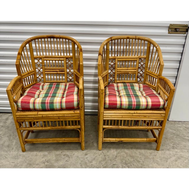 Wood Fantastic Set of 6 Brighton Chinese Chippendale Hollywood Regency Bamboo Chairs For Sale - Image 7 of 10