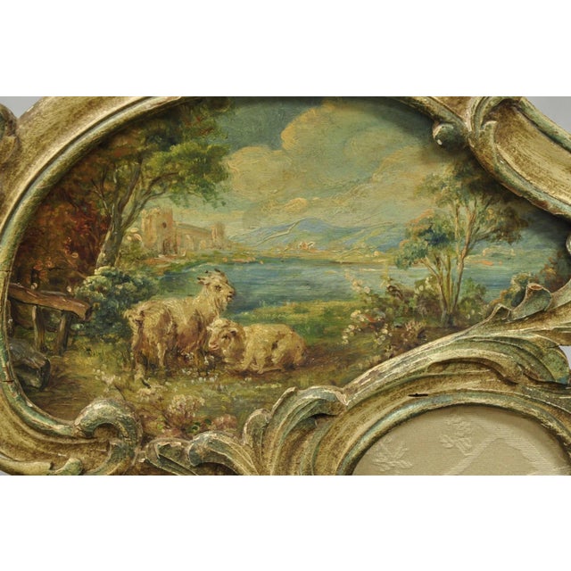 Antique French Louis XV Hand Painted Petite 3 Panel Folding Dressing Screen For Sale In Philadelphia - Image 6 of 18
