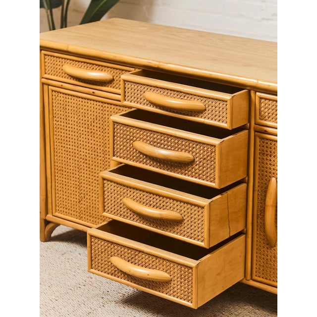 Bamboo Vintage Credenza For Sale - Image 4 of 9