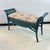 Mid-Century Boho Chic Coastal Bamboo Bench - Newly Upholstered in Ikat Linen For Sale - Image 9 of 18