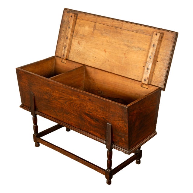 Brown Antique Georgian Country 18th Century Elm Dough Bin Baker's Table Chest 1780 For Sale - Image 8 of 17