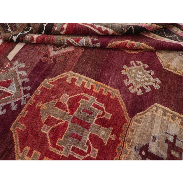 Tribal Mid-20th Century Handmade Turkish Anatolian Small Room Size Carpet For Sale - Image 10 of 10