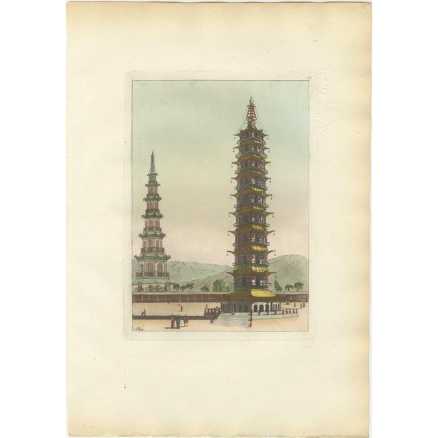 Ferrario, Porcelain Tower of Nanjing Pagoda, 1815, Print For Sale - Image 3 of 9