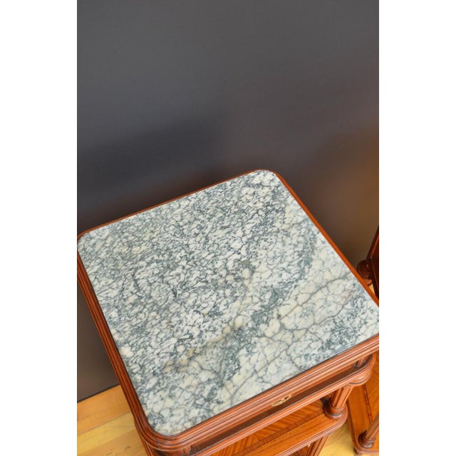 Antique Marble Topped and Satinwood Bedside Tables, 1900, Set of 2 For Sale - Image 10 of 17