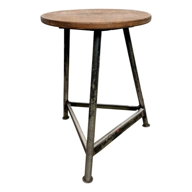 Industrial Black Workshop Stool, 1960s For Sale