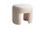 Stool Upholstered in White Bouclé. Height 40 cm.Width 40 cm.Depth 40 cm.