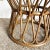 1990s Boho Chic Bamboo Rattan Circular Beveled Glass Top Side Table For Sale - Image 5 of 7