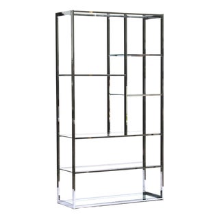 Milo Baughman Style Chrome Etagere For Sale