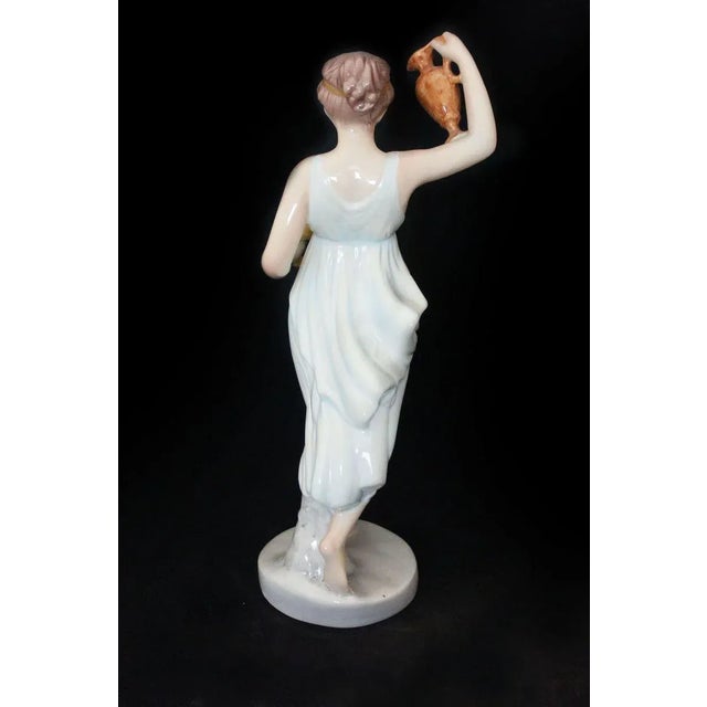 Vestal Ceramic Figure With Jug and Goblet by Giovanni Ronzan for Ronzan, 1940s For Sale - Image 6 of 7