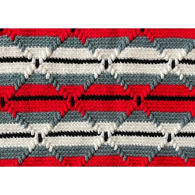 Contemporary 1980s Hand-Made Crocheted Throw Blanket For Sale - Image 3 of 5