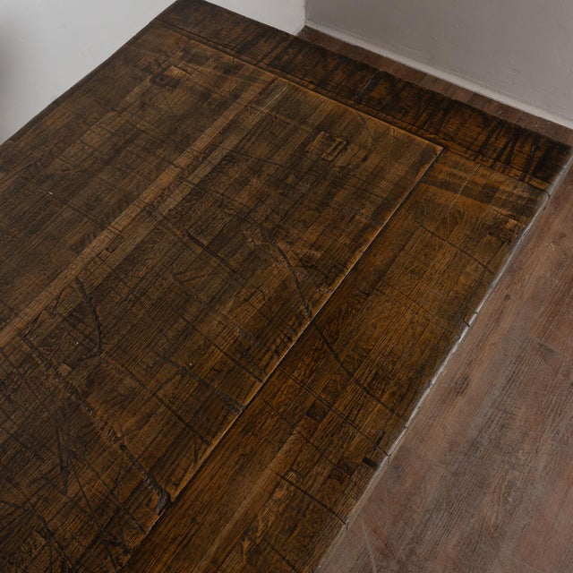 Wood 19th Century Pine Shop Counter With Rustic Reclaimed Top for Kitchen Island For Sale - Image 7 of 12