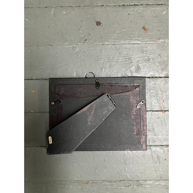 Rustic 1970’s Original “Eski”/Pomeranian Dog Paper Cut Art in Vintage Tabletop Frame For Sale - Image 3 of 3