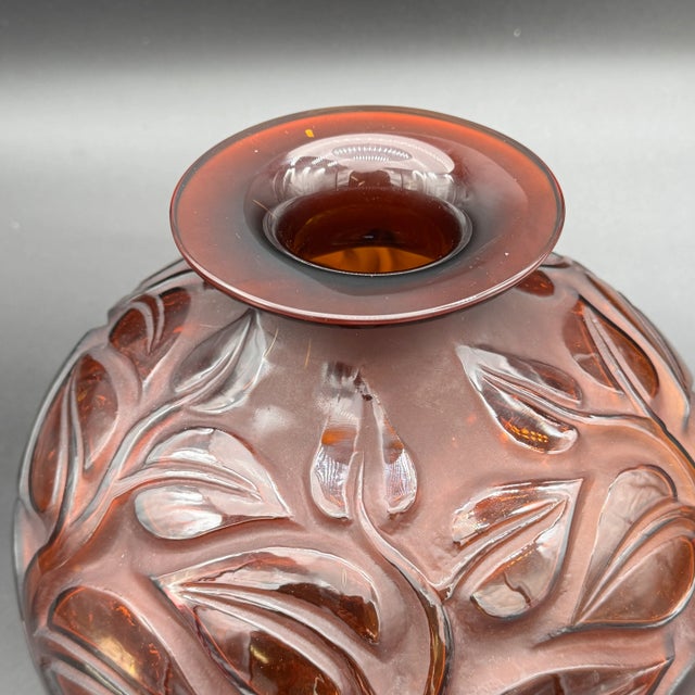 Amber Glass Sophora Vase by R. Lalique, 1926 For Sale - Image 3 of 11