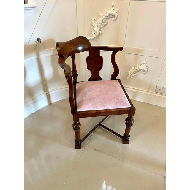 Antique Victorian Oak Corner Chair For Sale - Image 11 of 14