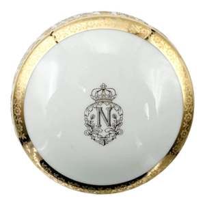 Vintage Le Negresco Hotel Nice France White & Gold Porcelain Covered Dish