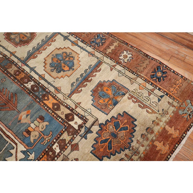 Zabihi Collection Antique Tribal Persian Bakshaish Rug - 9'9" x 15'1" For Sale - Image 11 of 12